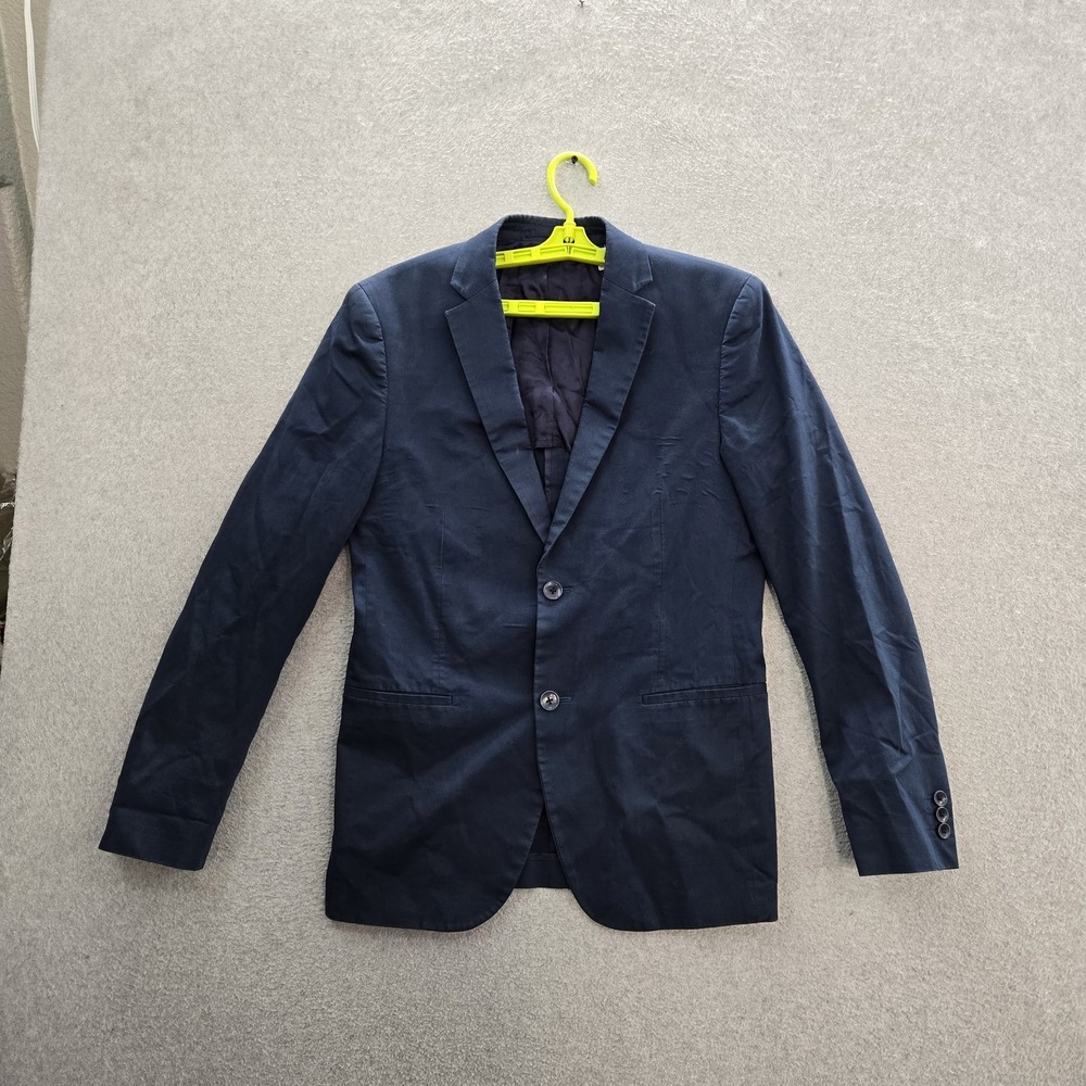 Theory Men Blazer 38 Navy Blue Chambers Wool Sport Coat